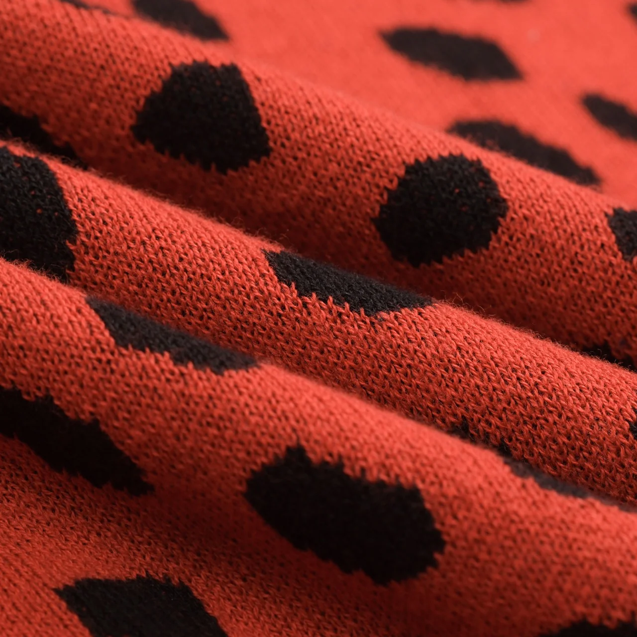 Men's red vintage leopard print jacquard knitwear - Image 9