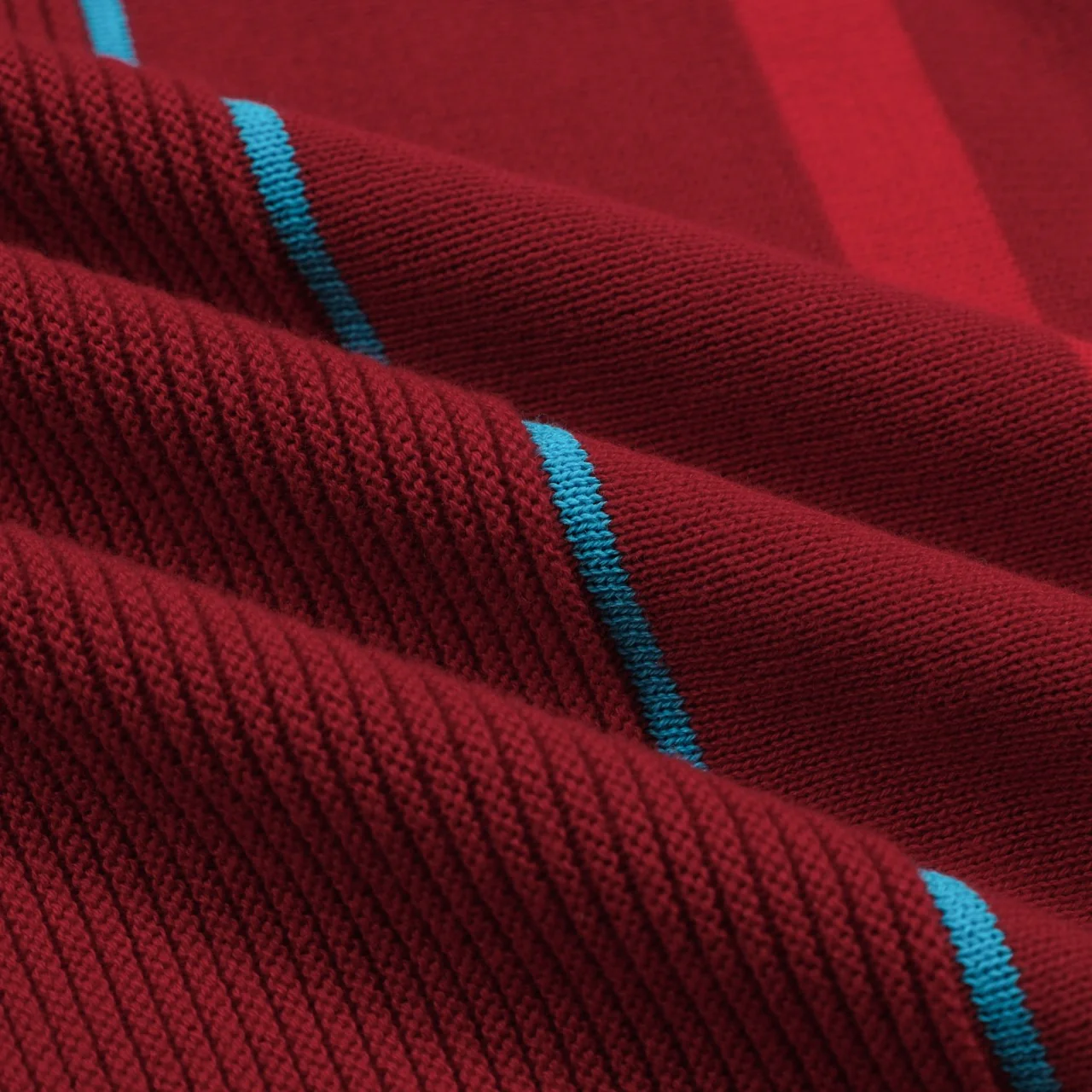 Men's red vintage striped artistic fashion street jacquard knitwear - Image 2