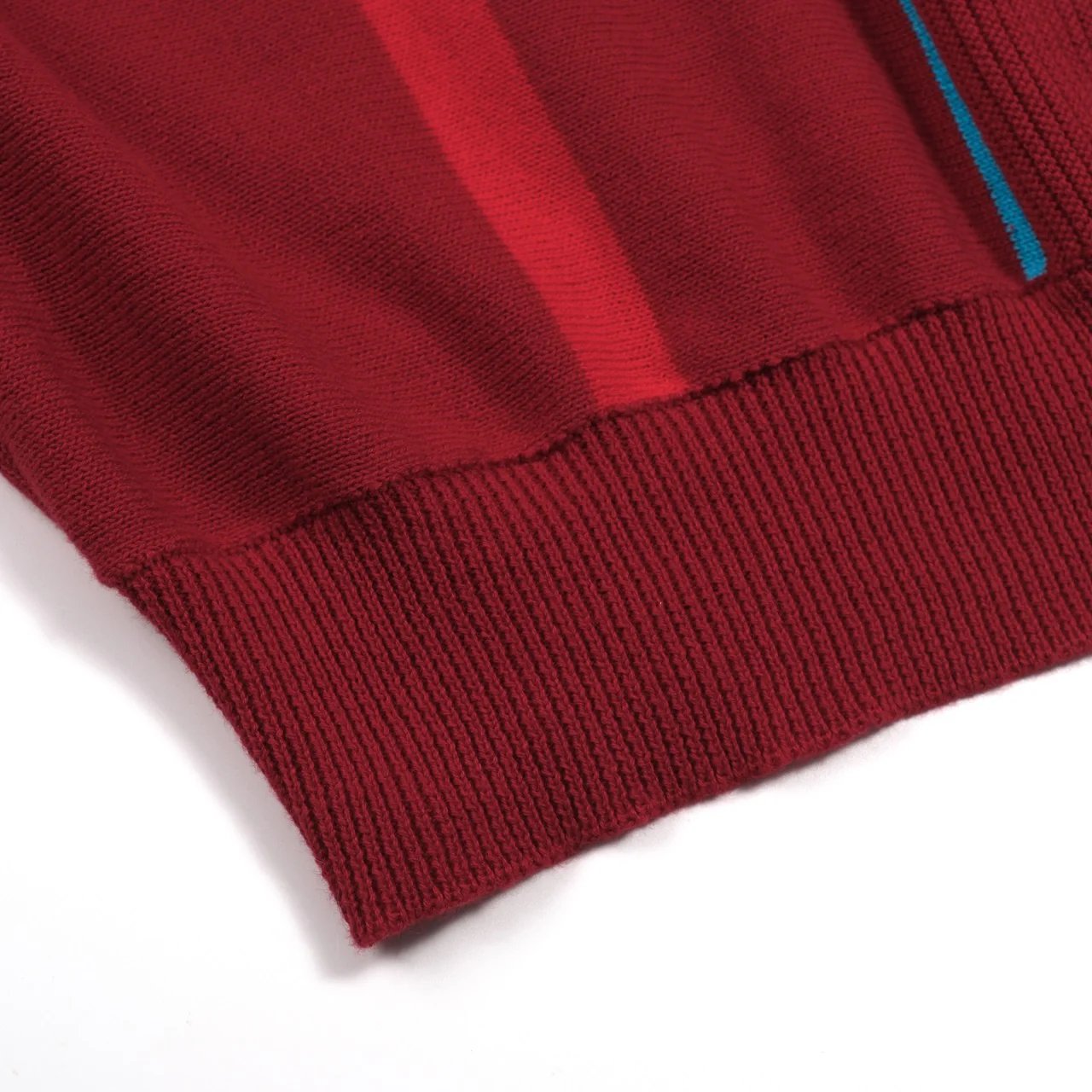 Men's red vintage striped artistic fashion street jacquard knitwear - Image 7