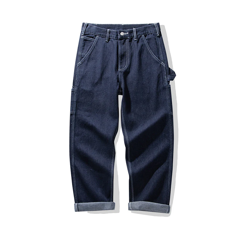 Men's Retro Casual Railway Worker Pocket Striped Cargo Outdoor Work Pants - Image 3
