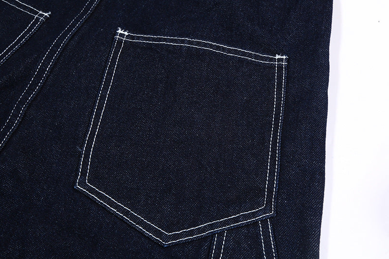 Men's Retro Casual Striped Denim Jumpsuit - Image 11
