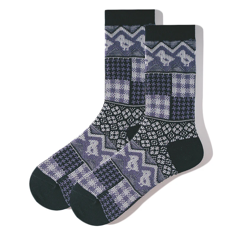 Men's Retro Ethnic Style Bold Stripe Socks - Image 5