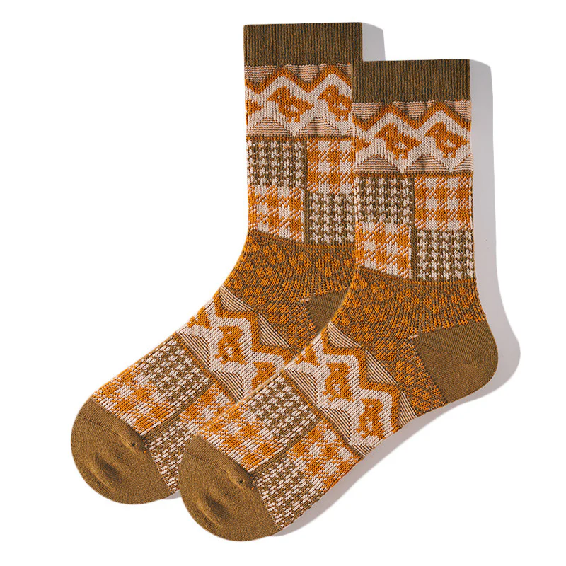 Men's Retro Ethnic Style Bold Stripe Socks - Image 6