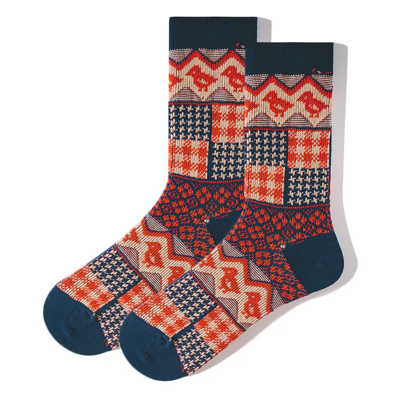 Men's Retro Ethnic Style Bold Stripe Socks - Image 7