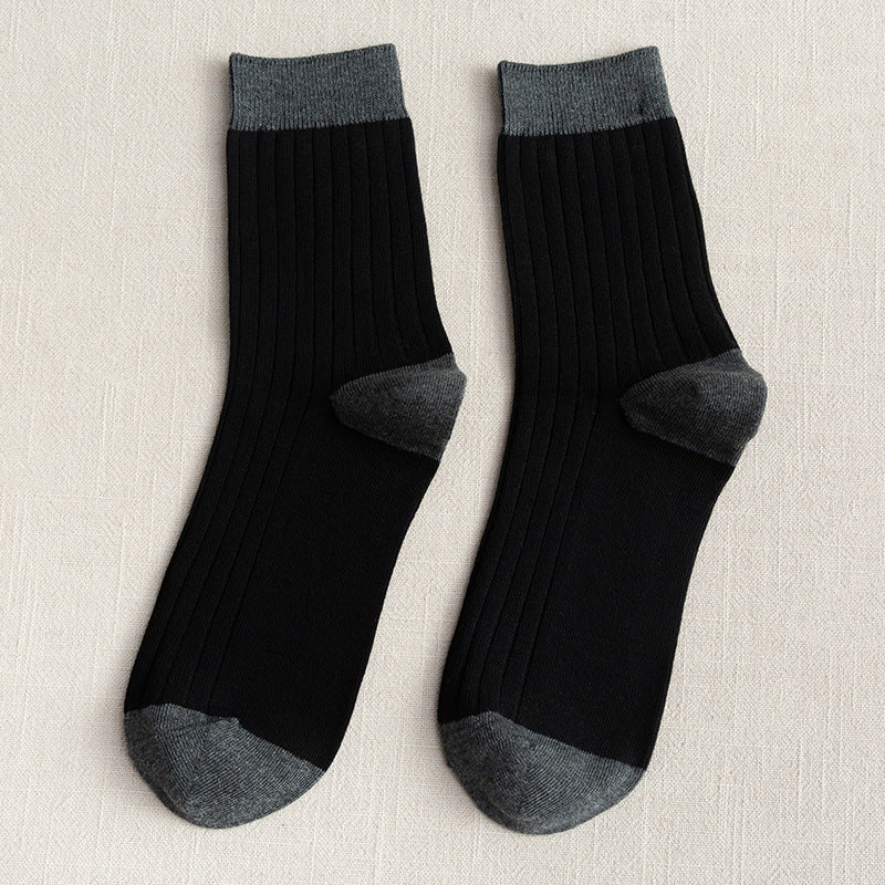 Men's Socks Autumn and Winter Cotton Color Matching Basic All-Matching Tube Socks - Image 12