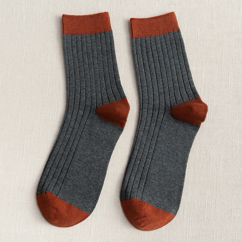 Men's Socks Autumn and Winter Cotton Color Matching Basic All-Matching Tube Socks - Image 13