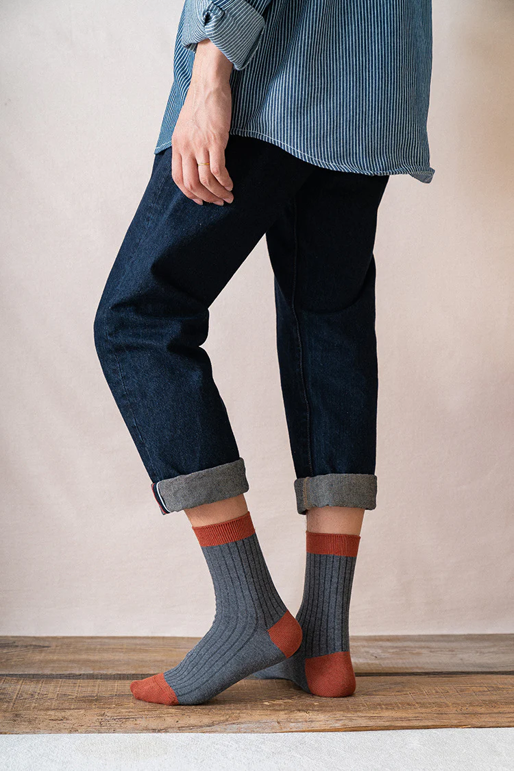 Men's Socks Autumn and Winter Cotton Color Matching Basic All-Matching Tube Socks - Image 18