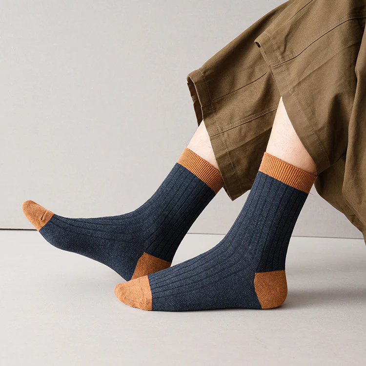 Men's Socks Autumn and Winter Cotton Color Matching Basic All-Matching Tube Socks - Image 25