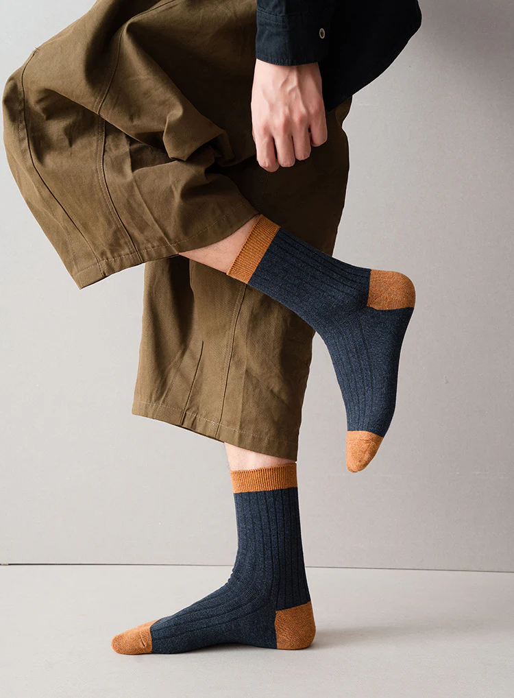 Men's Socks Autumn and Winter Cotton Color Matching Basic All-Matching Tube Socks - Image 26