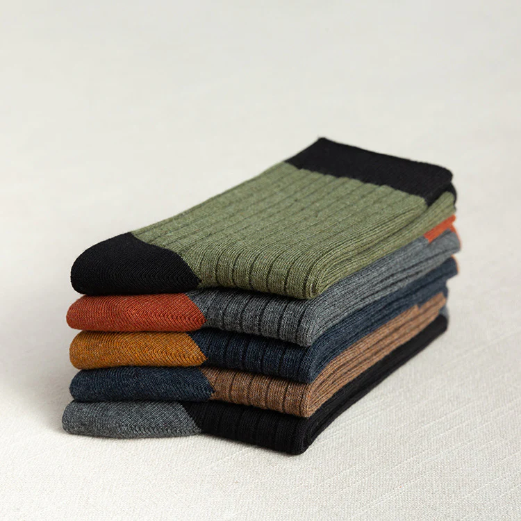 Men's Socks Autumn and Winter Cotton Color Matching Basic All-Matching Tube Socks - Image 8