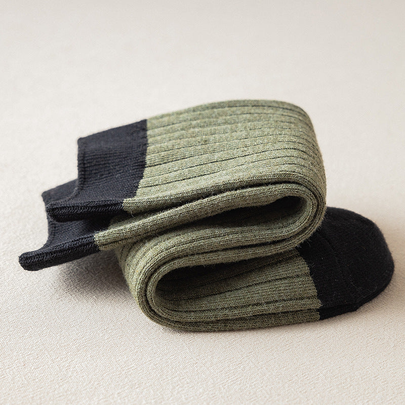 Men's Socks Autumn and Winter Cotton Color Matching Basic All-Matching Tube Socks - Image 9