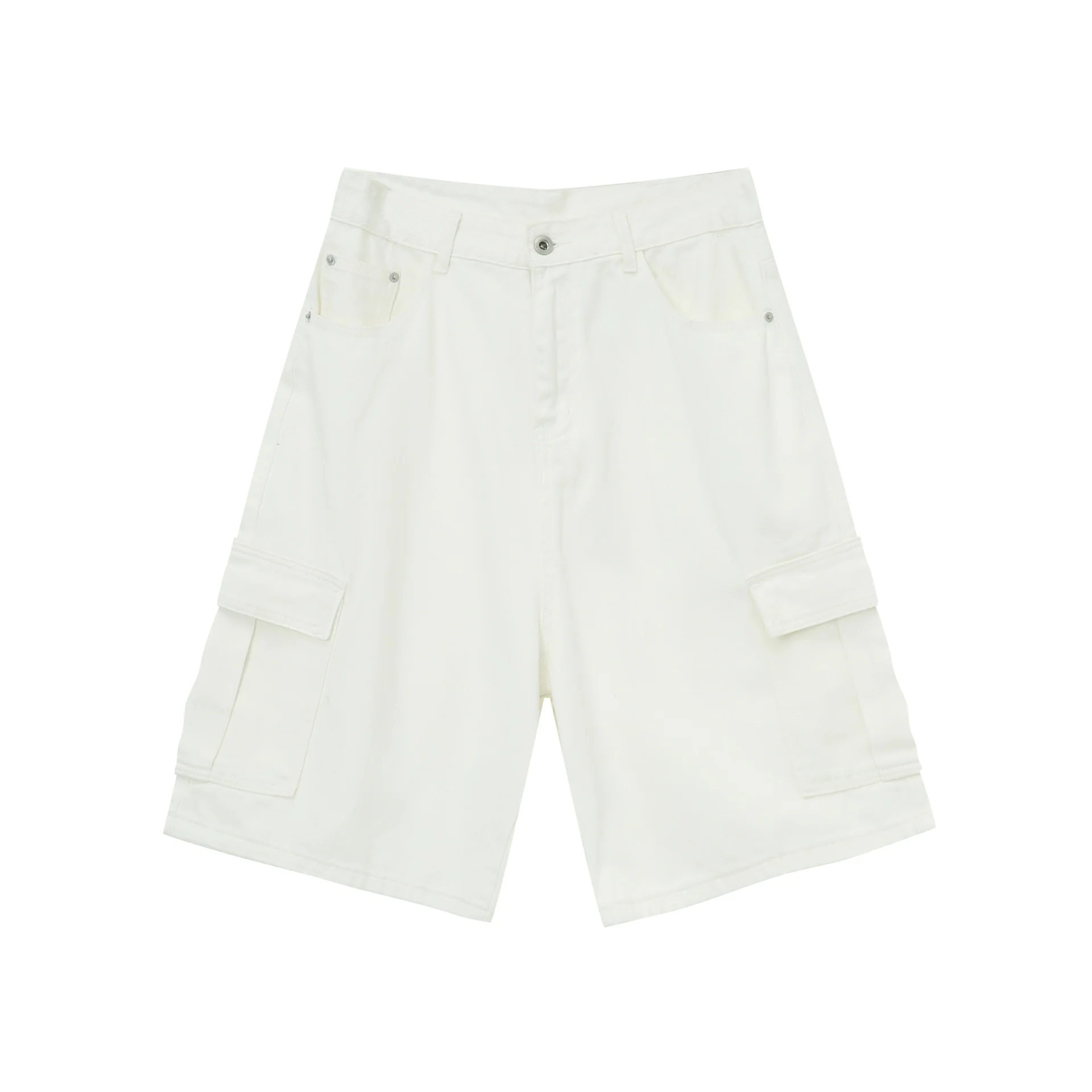Men's Summer Straight-Leg Wide Denim Cargo Shorts - Image 4