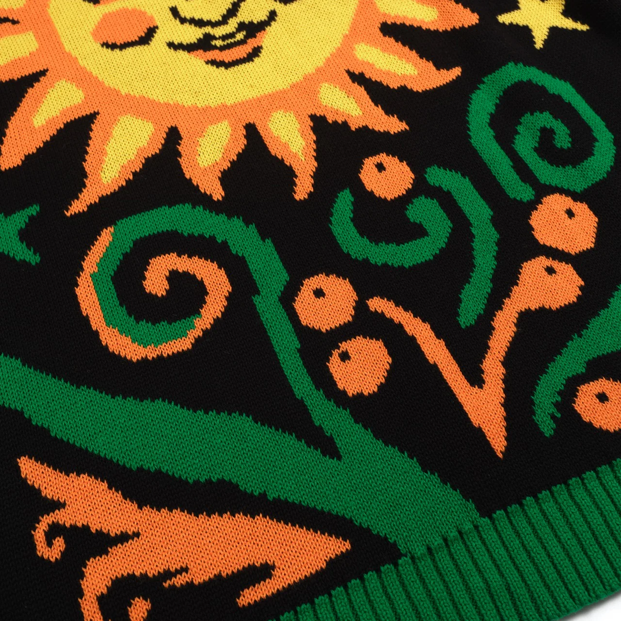 Men's vintage black sun graphic jacquard knitwear - Image 6