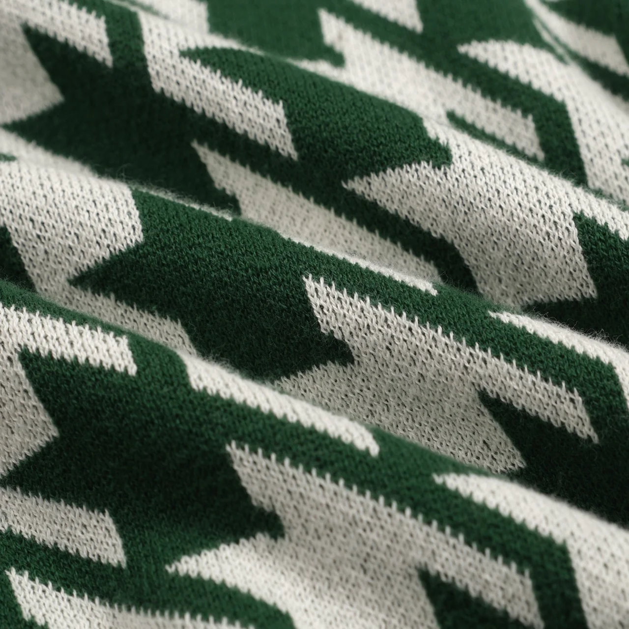 Men's vintage green vintage jacquard knitted cardigan - Image 9
