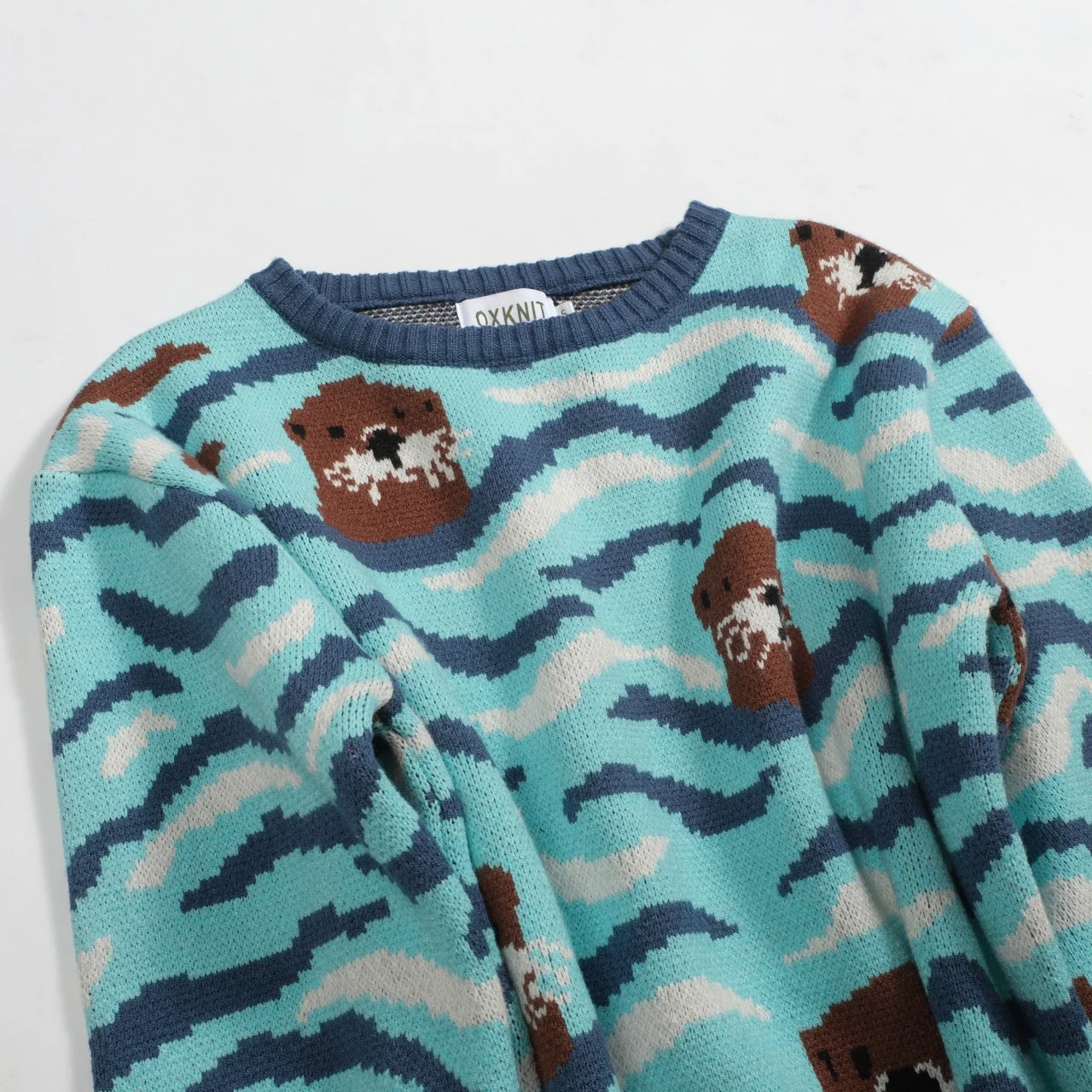 Men's vintage ocean jacquard vintage knitwear - Image 10
