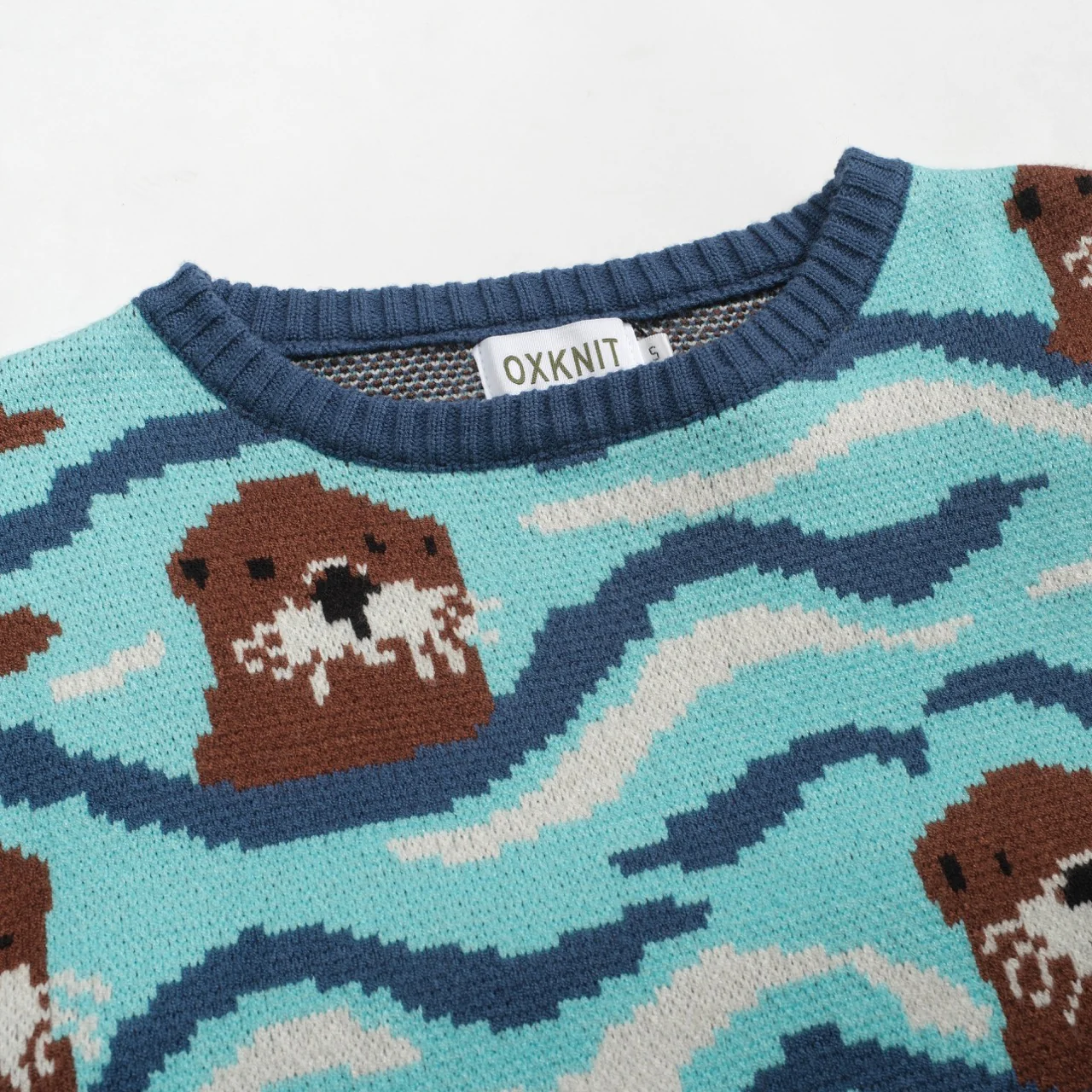 Men's vintage ocean jacquard vintage knitwear - Image 4