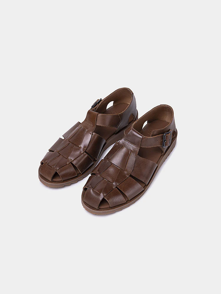 Men's Vintage Versatile Handmade Casual Gurkha Sandals Roman Sandals - Image 9