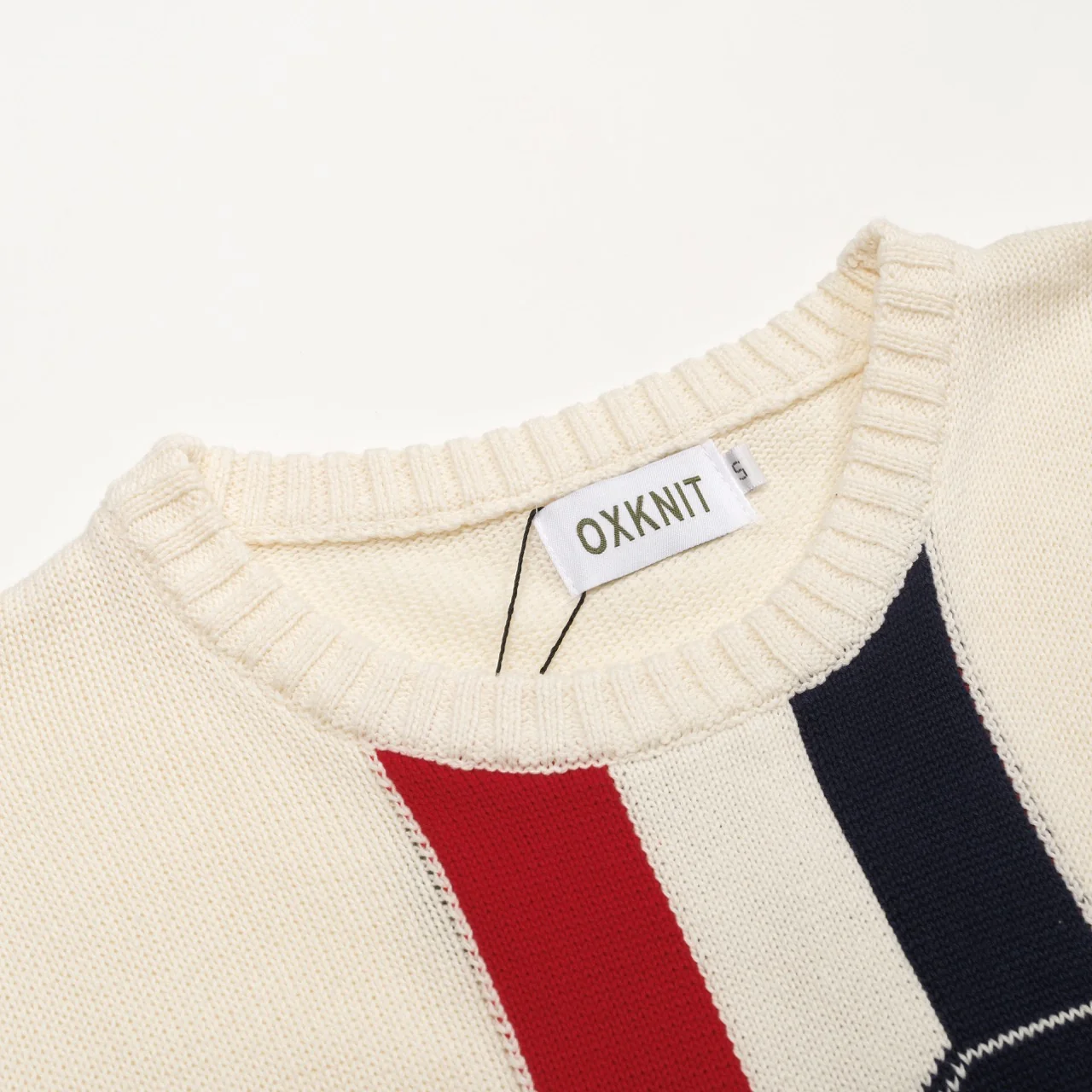 Men's white apricot 1969 jacquard vintage knitwear - Image 4