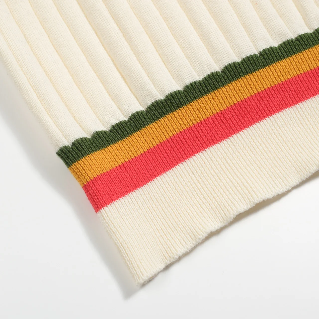 Men's white apricot pit bar color collision knitted polo - Image 8
