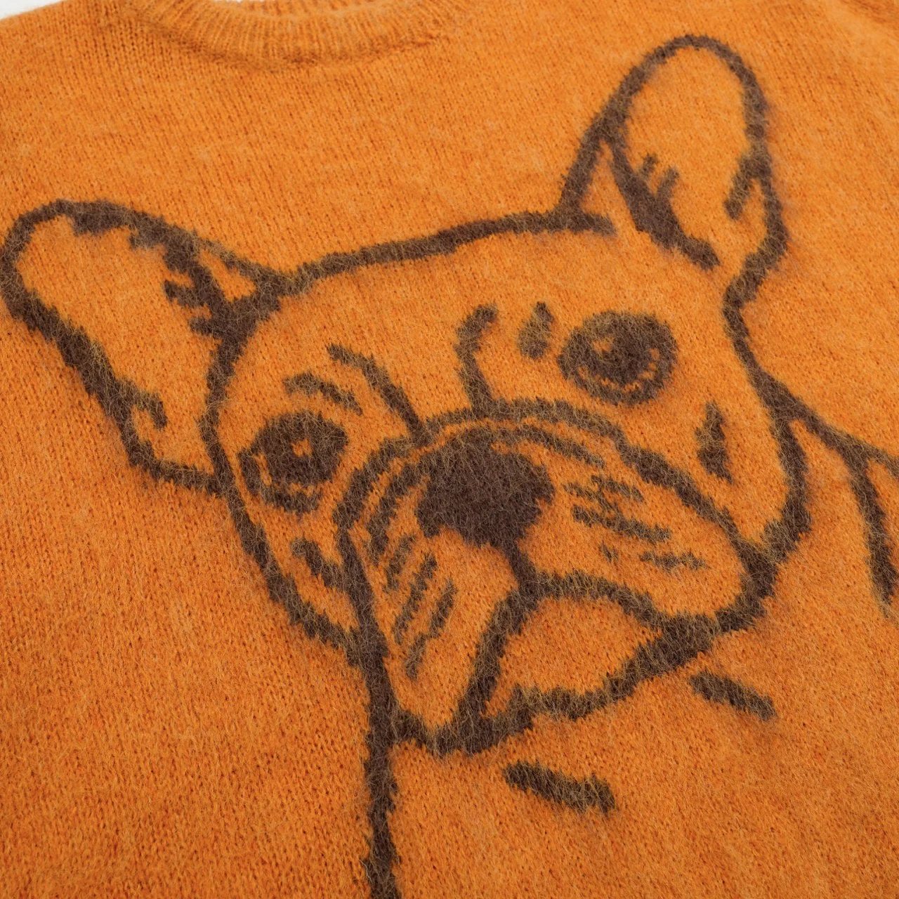Men's yellow dog jacquard plush knit sweater - Image 2