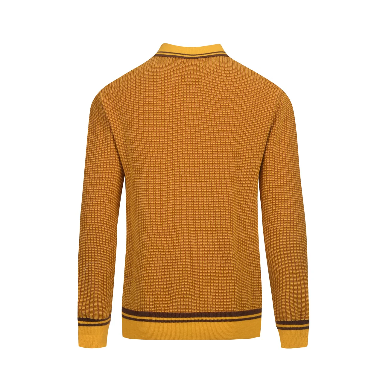 Men's yellow retro fashionable street art cardigan - Image 3