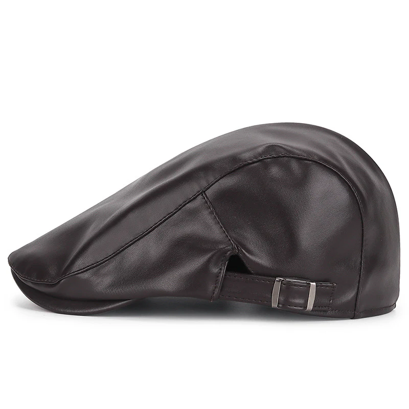 PU leather beret casual cap - Image 3