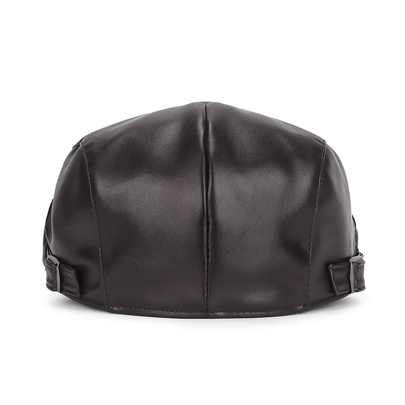 PU leather beret casual cap - Image 4