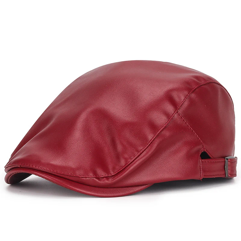 PU leather beret casual cap - Image 6