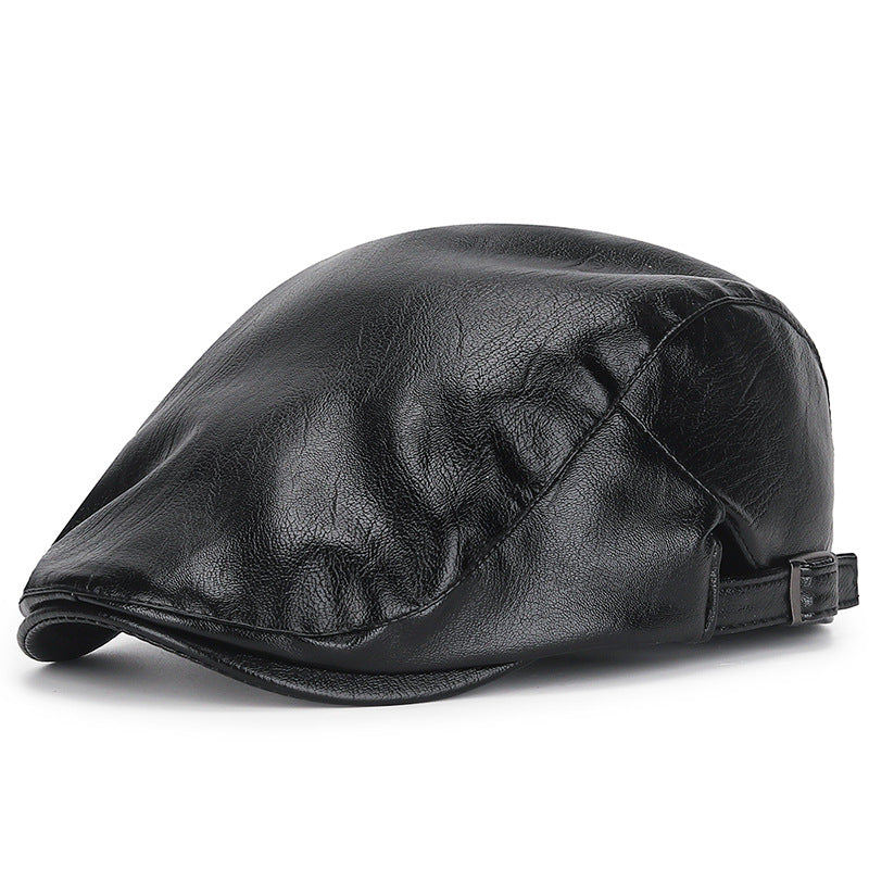 PU leather beret casual cap - Image 8