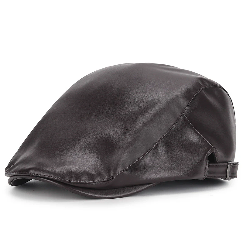 PU leather beret casual cap - Image 9