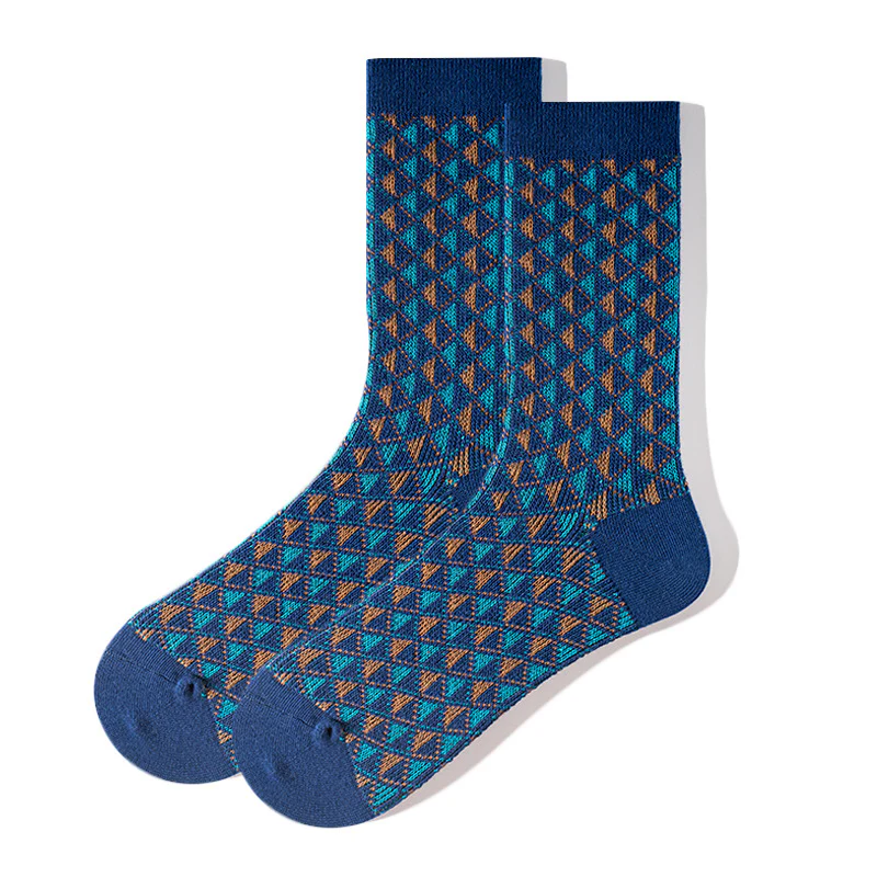 Retro Diamond Plaid Tube Socks - Image 6
