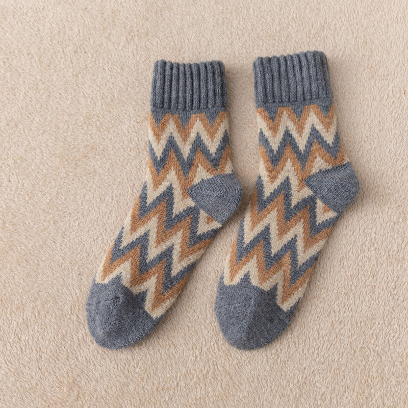 Socks Extra Thick Men's Mid-Calf Length Sock Autumn and Winter Thickened Warm Retro Socks - Image 7
