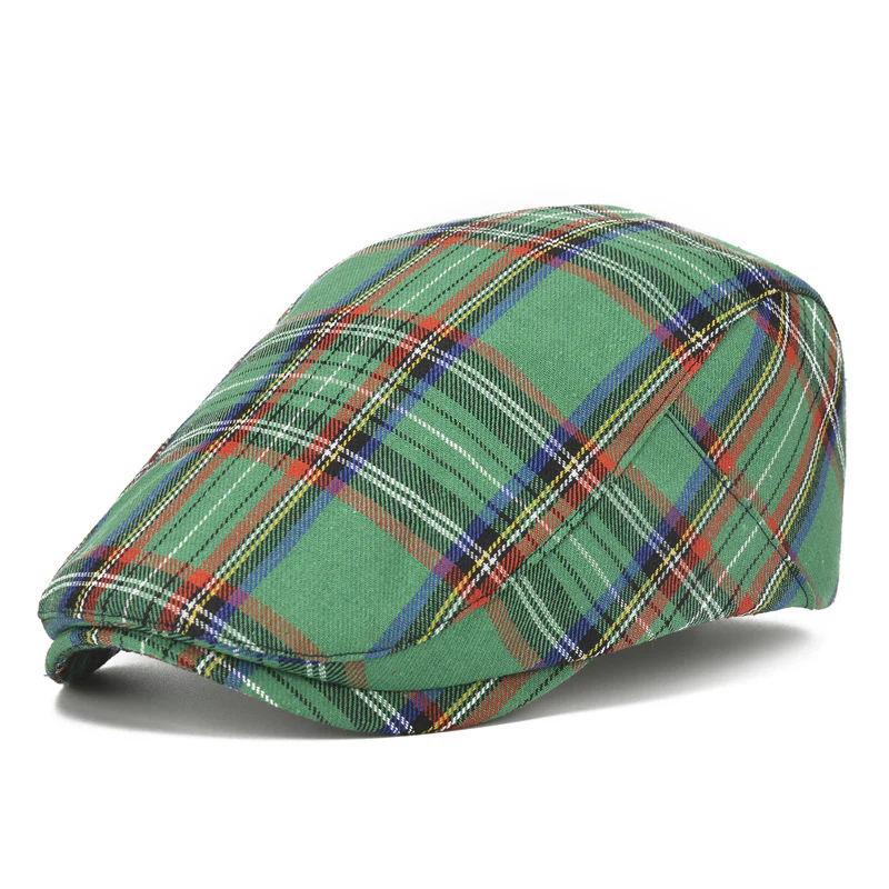 Autumn plaid beret men - Image 4
