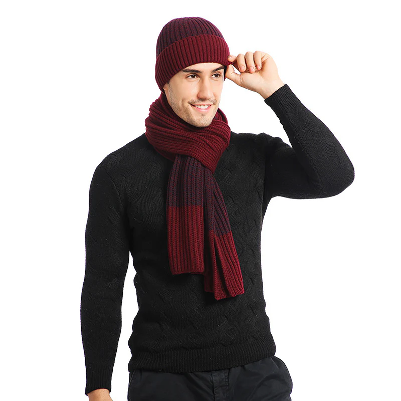 Thermal Suit Men's and Women's Hats Scarf Gloves Three-Piece Set - Image 5