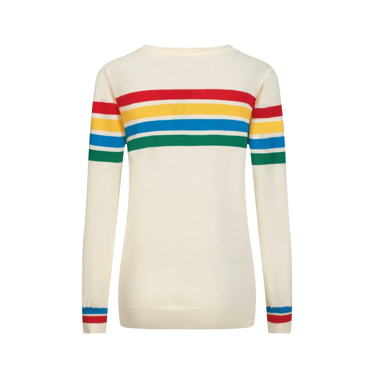 Women cream white striped jacquard knitwear - Image 3