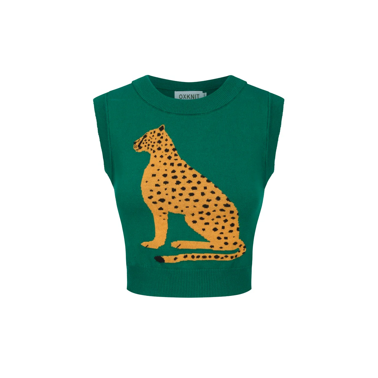 Women’s Green Leopard Print Knit Set with Cheetah Graphic - Image 3