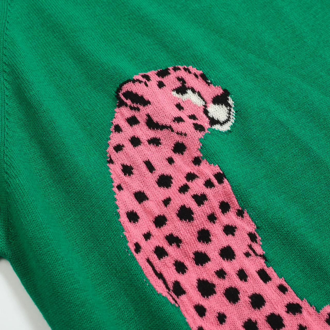 Women’s Green Leopard Print Knit Set with Pink Leopard Graphic - Image 9