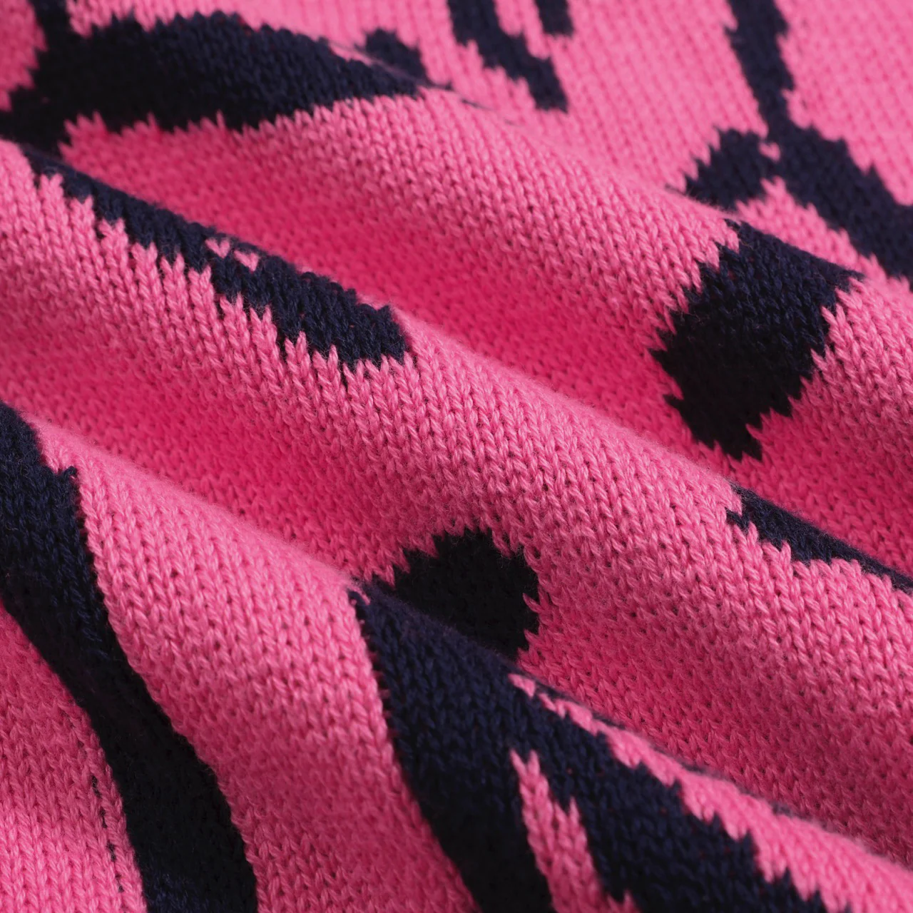 Women’s Hot Pink French Bulldog Sweater – Quirky Knit with Glasses Dog Motif - Image 8