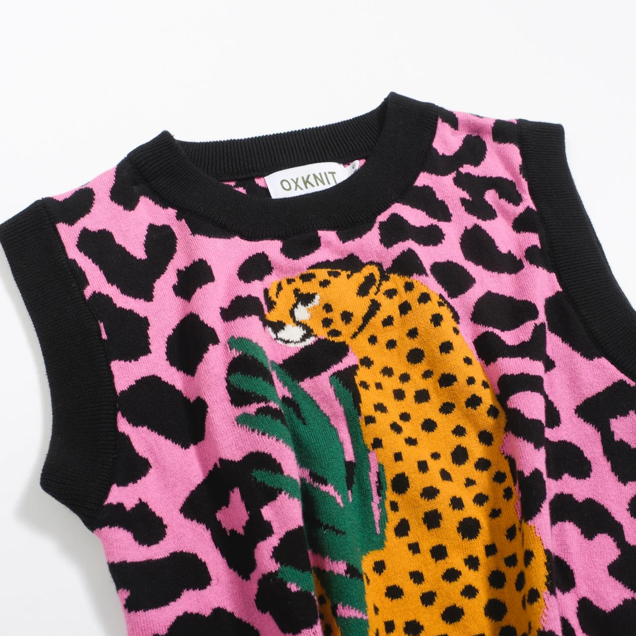Women’s Pink Leopard Print Knit Set with Leopard and Plant Graphic - Image 19