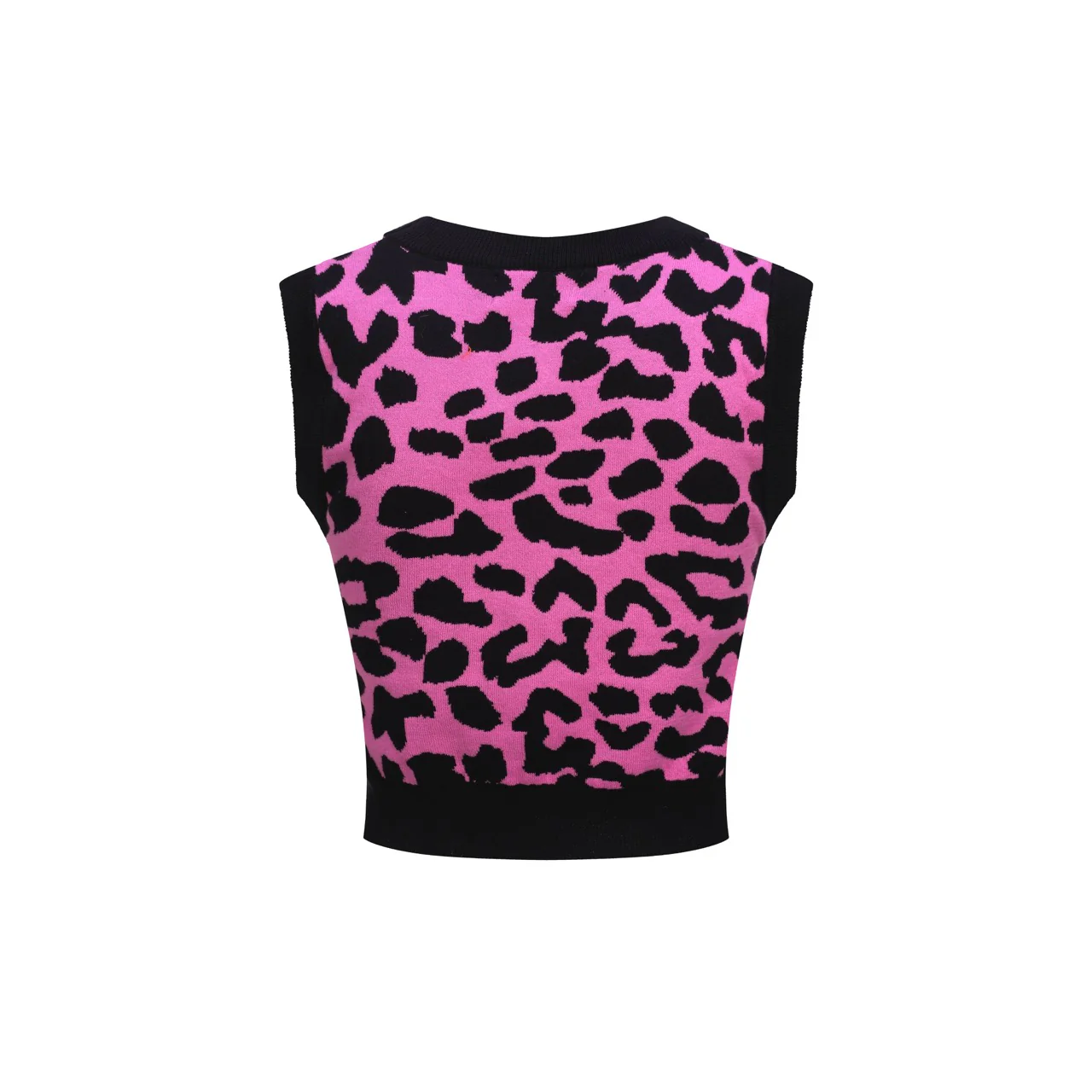 Women’s Pink Leopard Print Knit Set with Leopard and Plant Graphic - Image 4