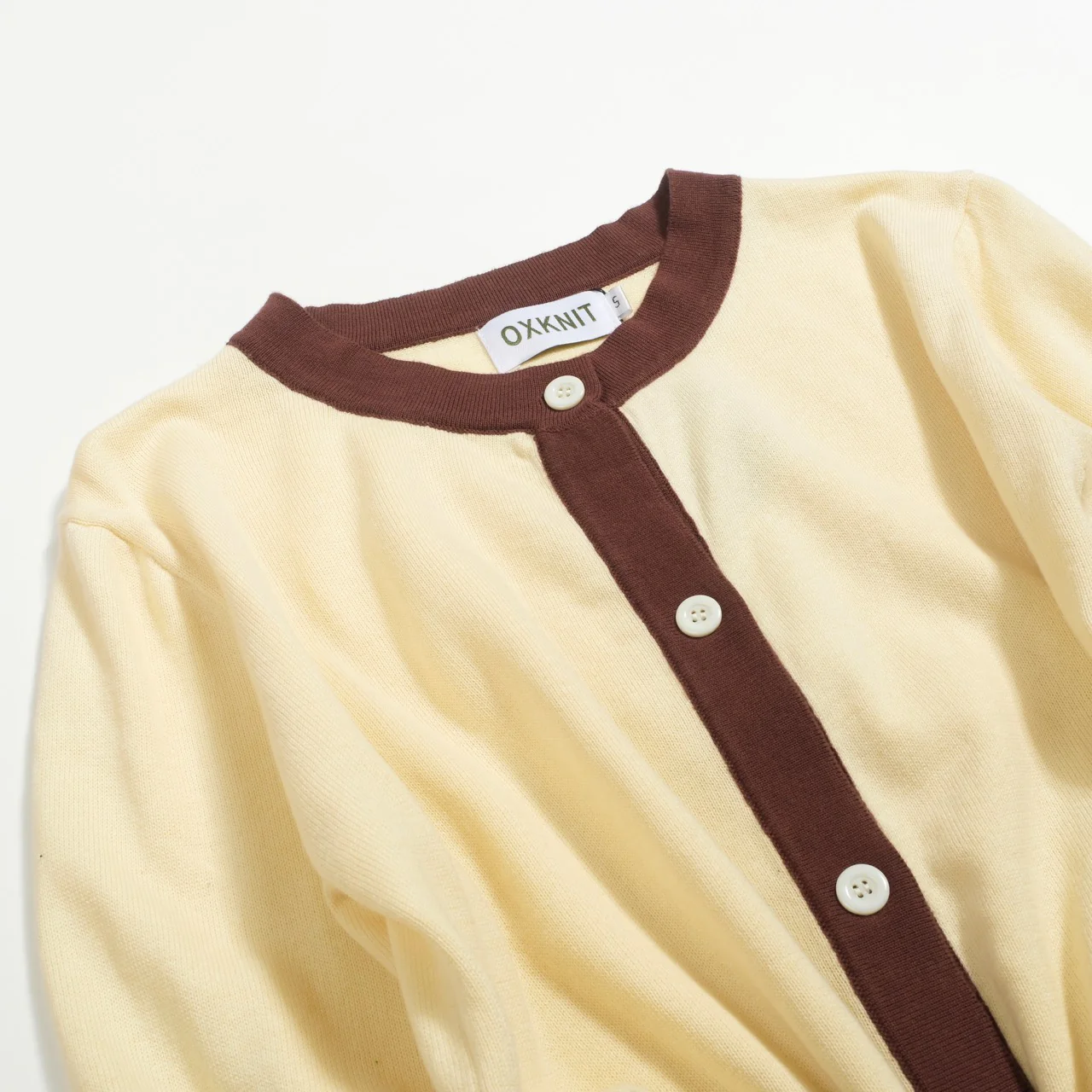 Women's apricot kitten vintage jacquard cardigan - Image 8
