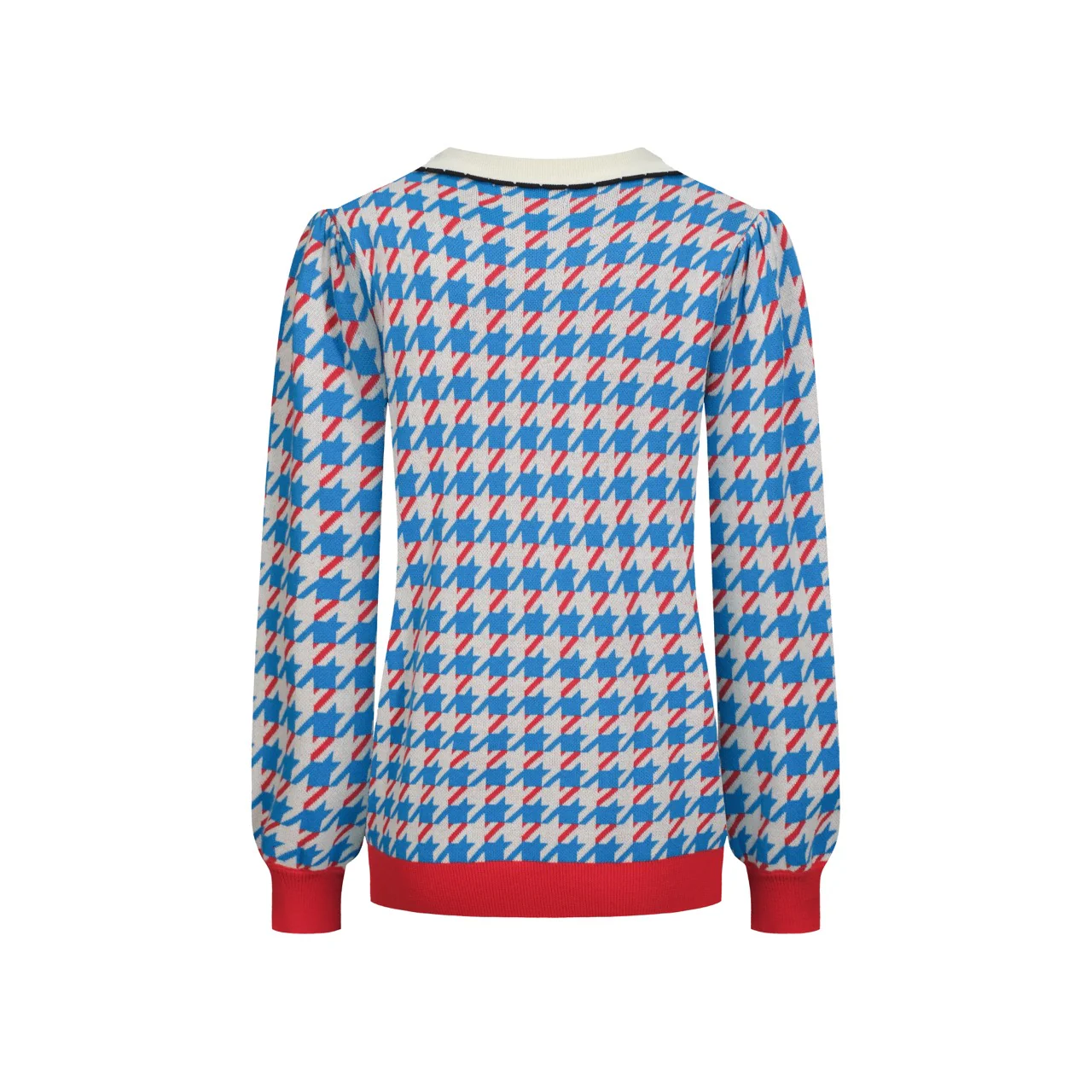 Women's bird pliers vintage puff-sleeve knitwear - Image 3
