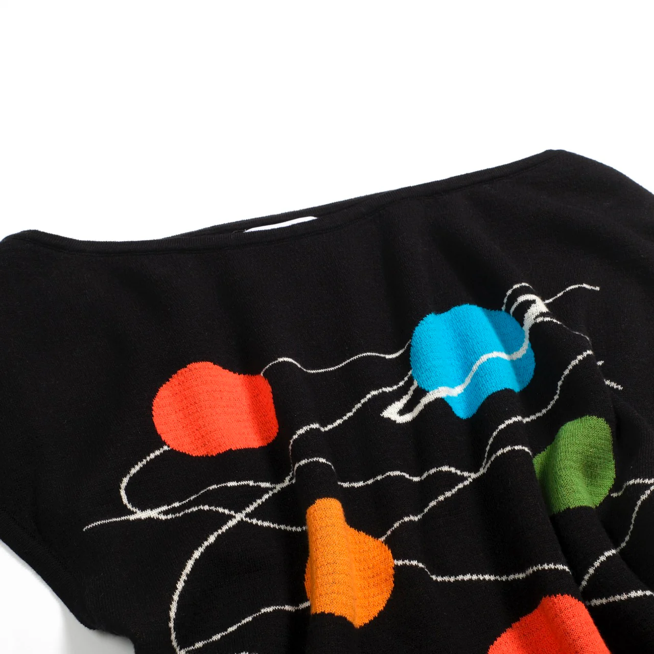 Women's black cross shoulder knit T-shirt - short version size - Image 7
