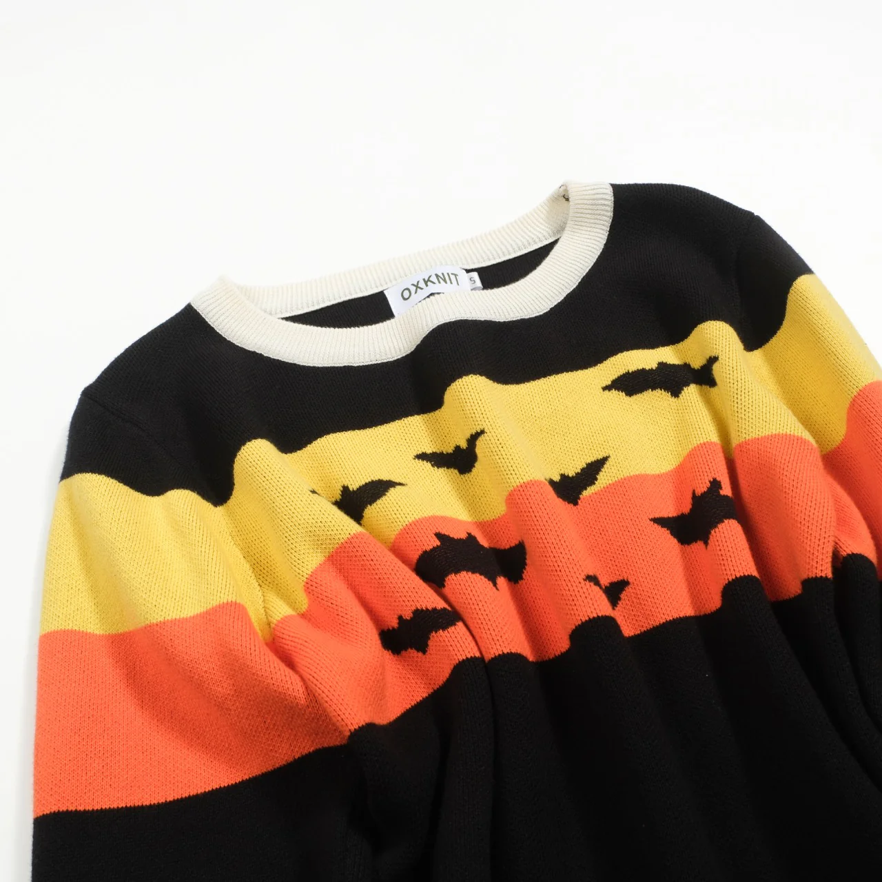 Women's black Halloween bat jacquard knitwear - Image 2