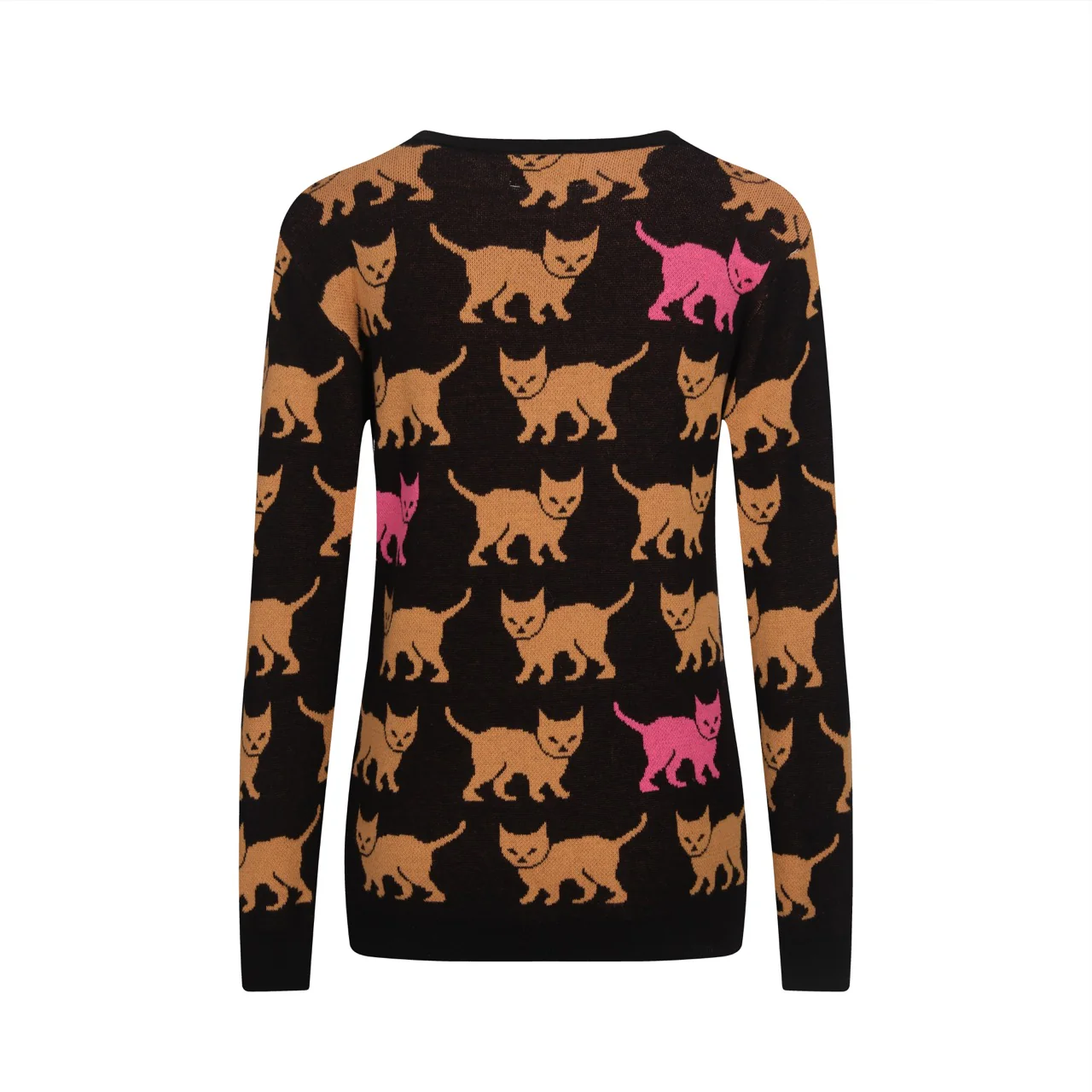 Women's black kitty-pattern jacquard knitwear - Image 3
