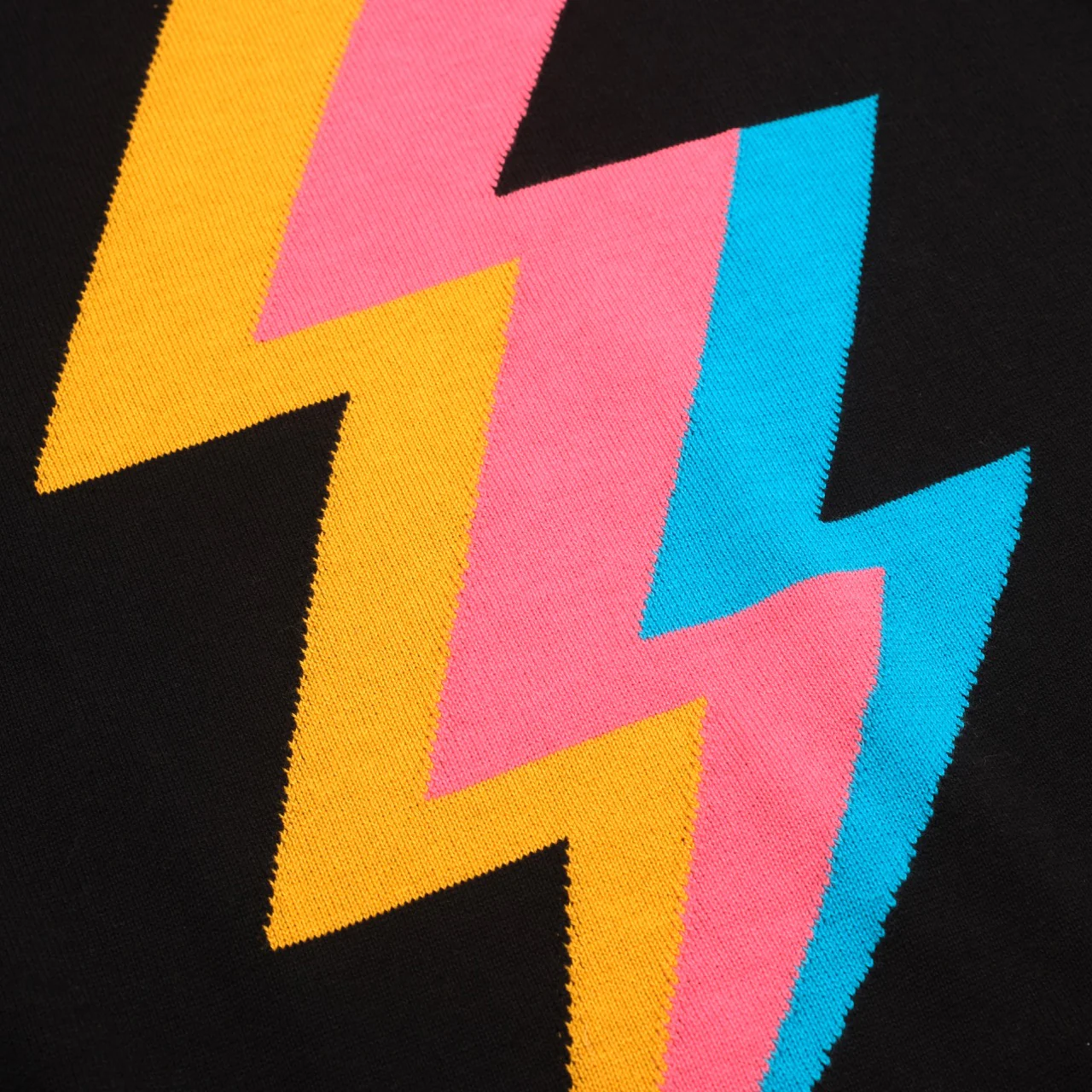 Women's black Lightning jacquard knit T-shirt - Image 2