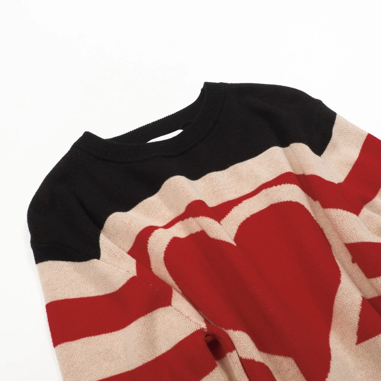 Women's black love stripe vintage jacquard knitwear - Image 11