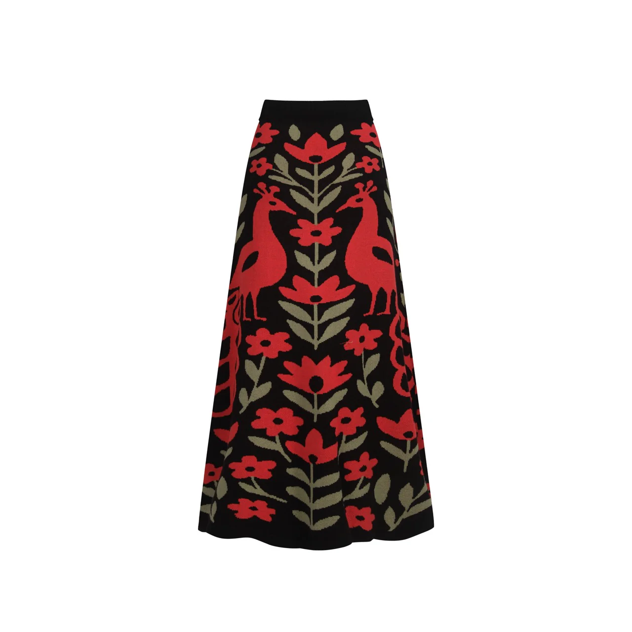 Women's black phoenix vintage knit skirt - Image 3