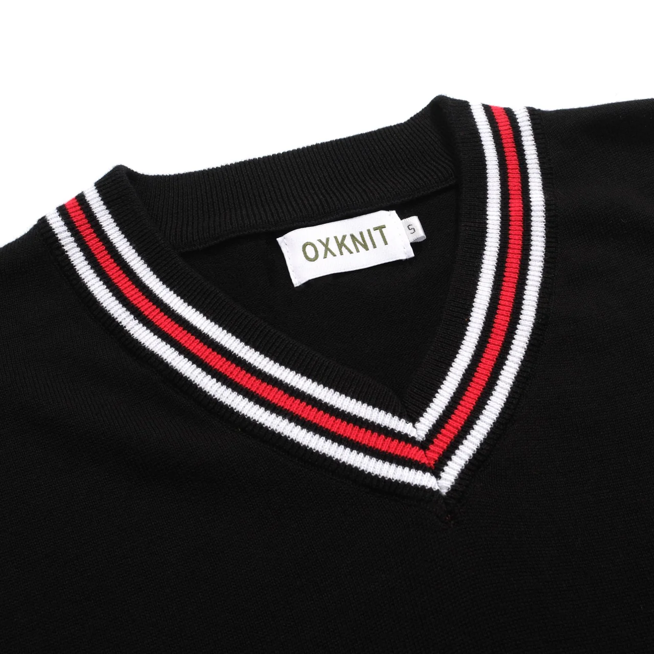 Women's black retro pocket V-neck knitted T-shirt - Image 4