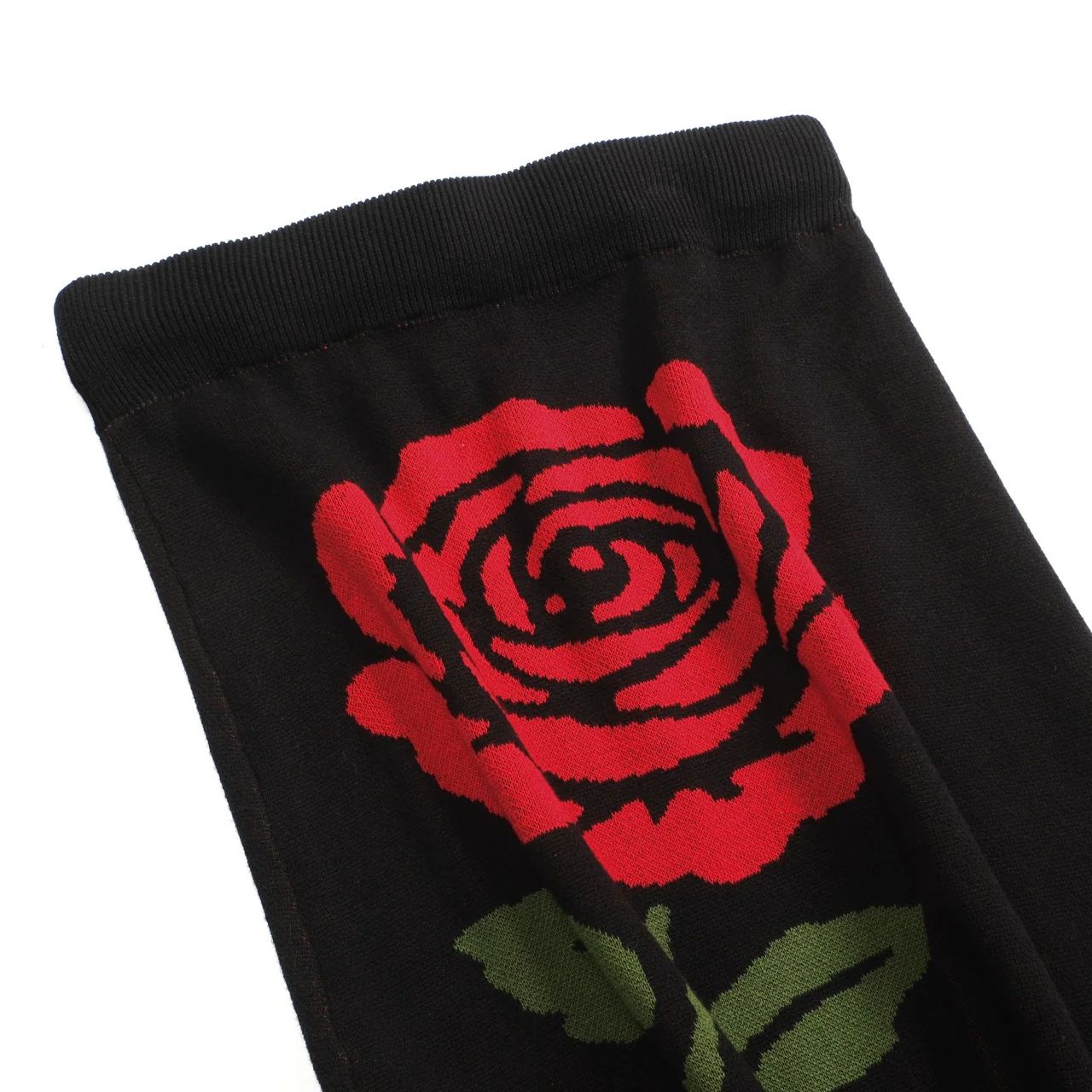 Women's black retro rose art jacquard knit skirt - Image 9